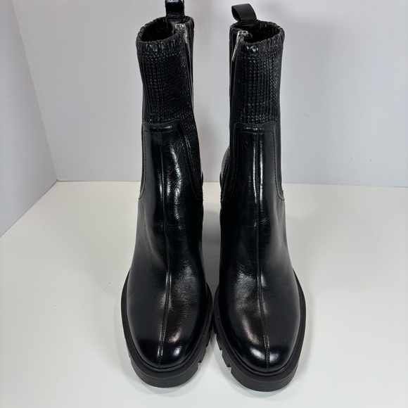 Dolce Vita Marni Midnight Crinkle Patent H2O Waterproof Ankle Boots Size 10 - Picture 2 of 8